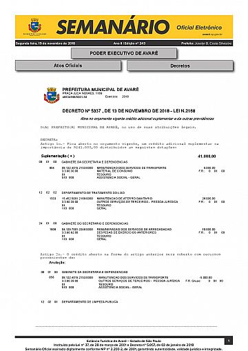 Semanário Oficial - Ed. 243