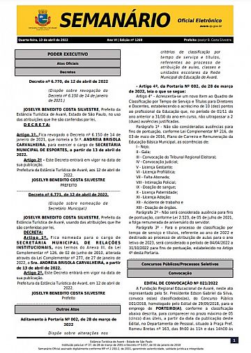 Semanário Oficial - Ed. 1260