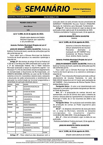 Semanário Oficial - Ed. 1701