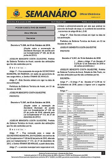 Semanário Oficial - Ed. 225