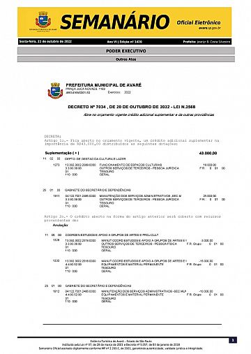 Semanário Oficial - Ed. 1420