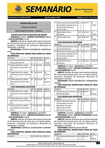 Semanário Oficial - Ed. 2033
