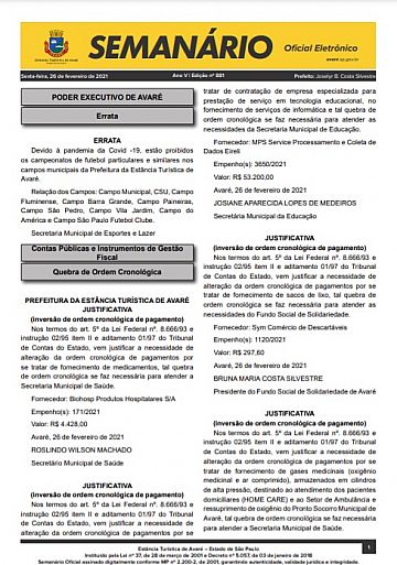 Semanário Oficial - Ed. 881