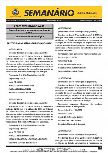 Semanário Oficial - Ed. 880