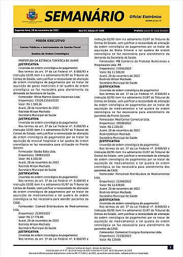 Semanário Oficial - Ed. 1448