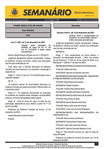 Semanário Oficial - Ed. 1150