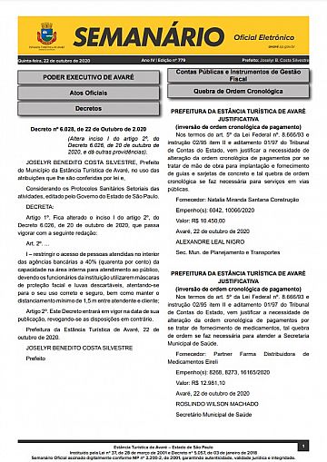 Semanário Oficial - Ed. 779