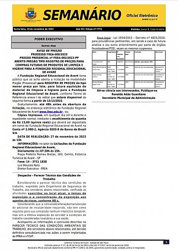 Semanário Oficial - Ed. 1774