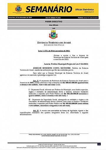 Semanário Oficial - Ed. 1453