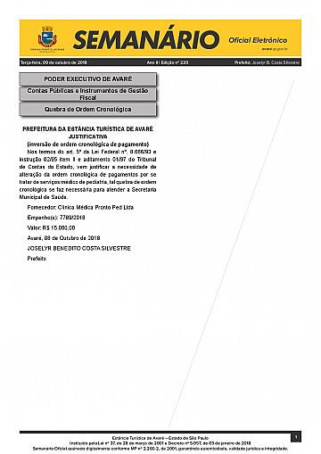 Semanário Oficial - Ed. 220