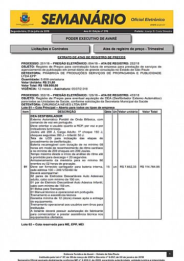 Semanário Oficial - Ed. 376