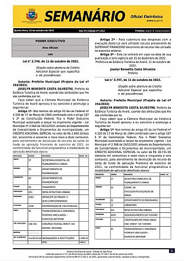 Semanário Oficial - Ed. 1412