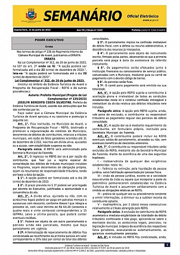 Semanário Oficial - Ed. 1643