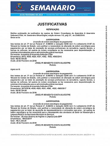 Semanário Oficial - Ed. 113
