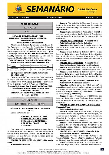 Semanário Oficial - Ed. 2398