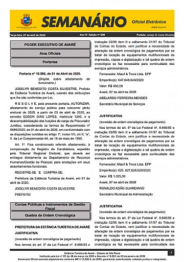 Semanário Oficial - Ed. 598