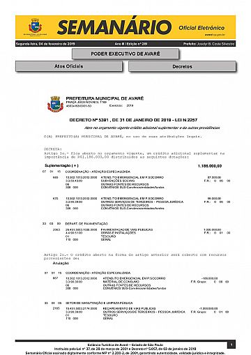 Semanário Oficial - Ed. 281