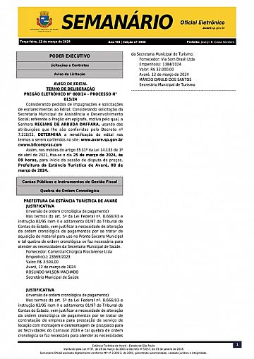 Semanário Oficial - Ed. 1908
