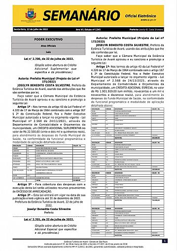 Semanário Oficial - Ed. 1345