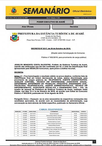 Semanário Oficial - Ed. 233