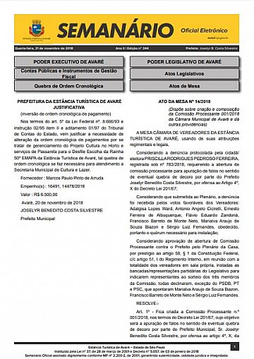 Semanário Oficial - Ed. 244