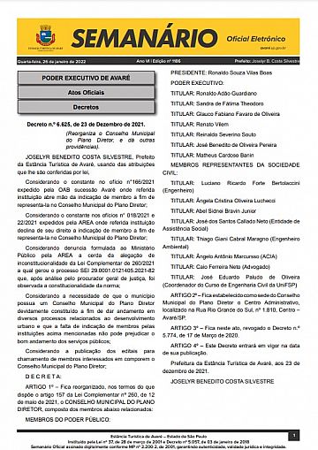 Semanário Oficial - Ed. 1186