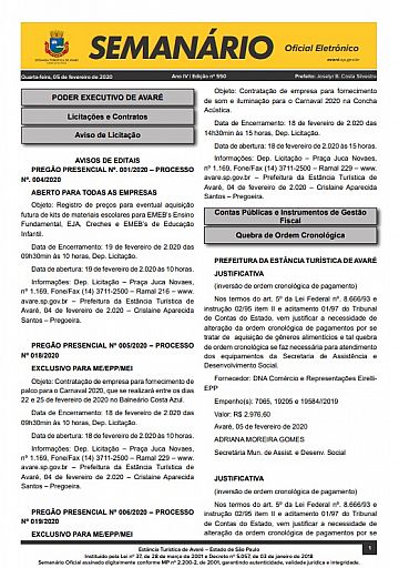 Semanário Oficial - Ed. 550