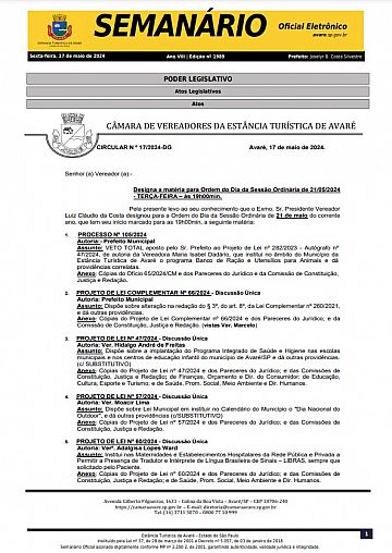 Semanário Oficial - Ed. 1989