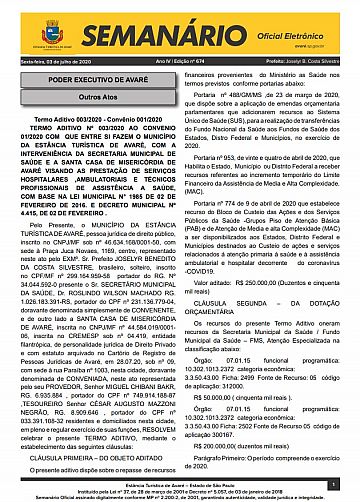 Semanário Oficial - Ed. 674