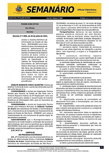 Semanário Oficial - Ed. 2064