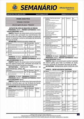 Semanário Oficial - Ed. 1374