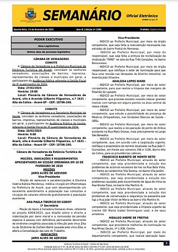 Semanário Oficial - Ed. 2296