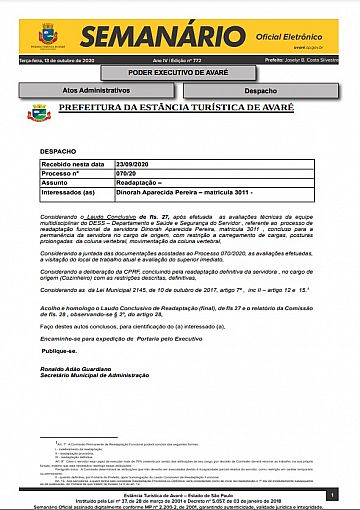 Semanário Oficial - Ed. 772