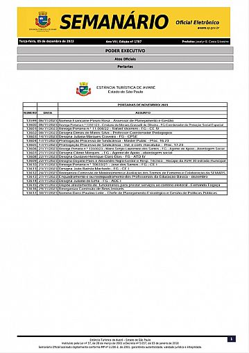 Semanário Oficial - Ed. 1797