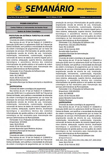 Semanário Oficial - Ed. 1278