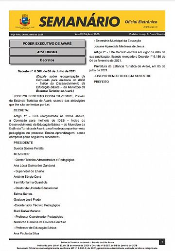 Semanário Oficial - Ed. 1009