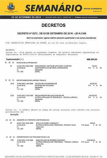 Semanário Oficial - Ed. 199