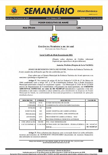 Semanário Oficial - Ed. 876