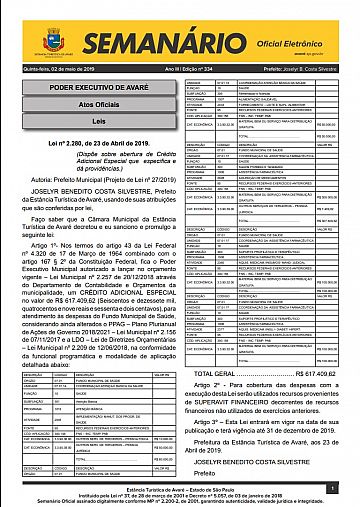 Semanário Oficial - Ed. 334
