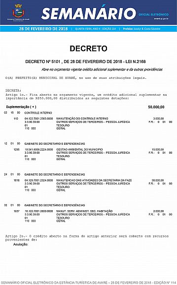 Semanário Oficial - Ed. 114