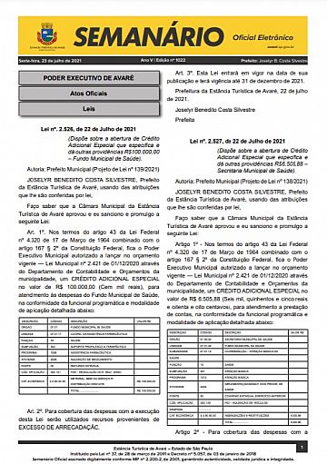 Semanário Oficial - Ed. 1022