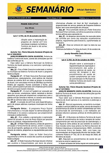Semanário Oficial - Ed. 1422