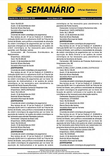 Semanário Oficial - Ed. 1461