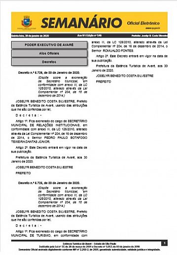 Semanário Oficial - Ed. 546