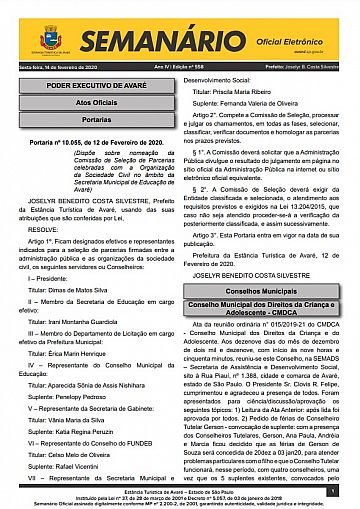 Semanário Oficial - Ed. 558