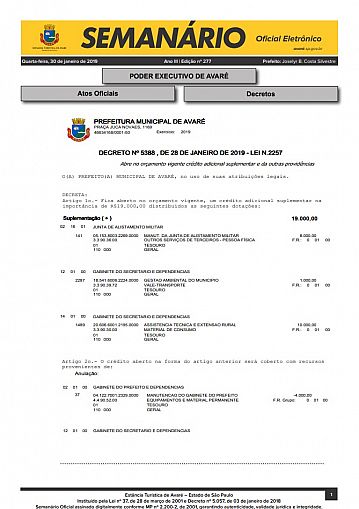 Semanário Oficial - Ed. 277