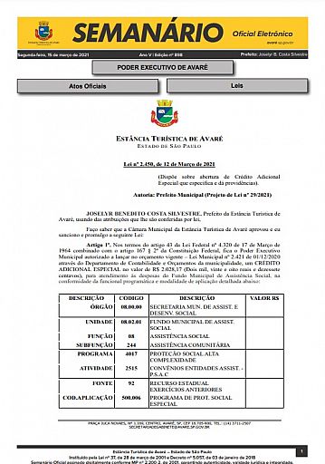 Semanário Oficial - Ed. 898