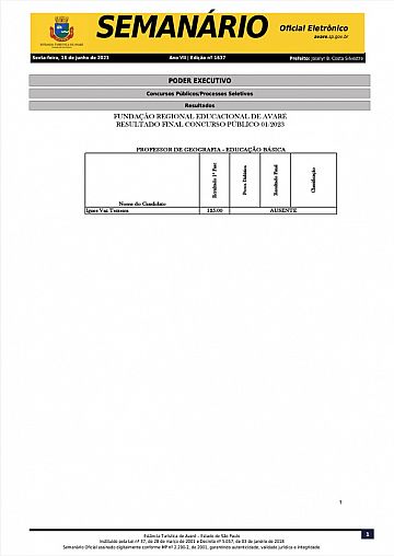 Semanário Oficial - Ed. 1637