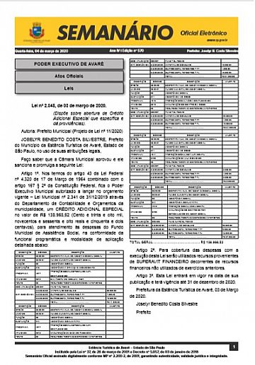 Semanário Oficial - Ed. 570