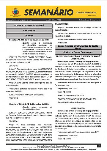 Semanário Oficial - Ed. 792